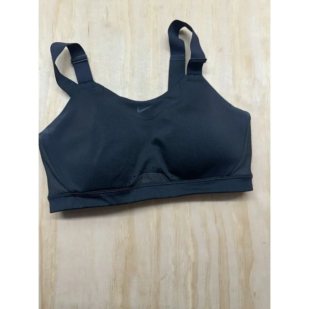 Nike Sports Bra Sz S Black T Shirt Three Hook Padded Push Up Intimates - Picture 1 of 6